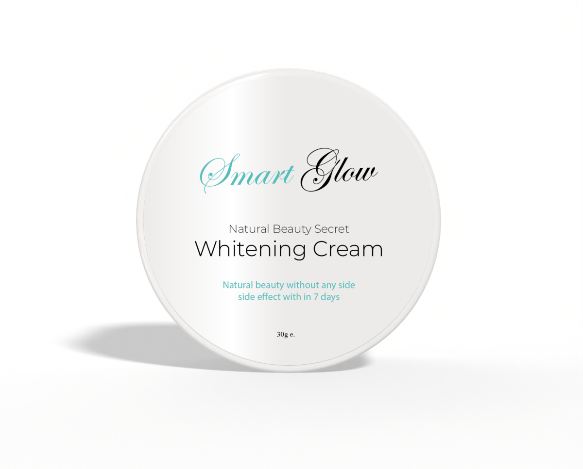 Cream jar with sticker